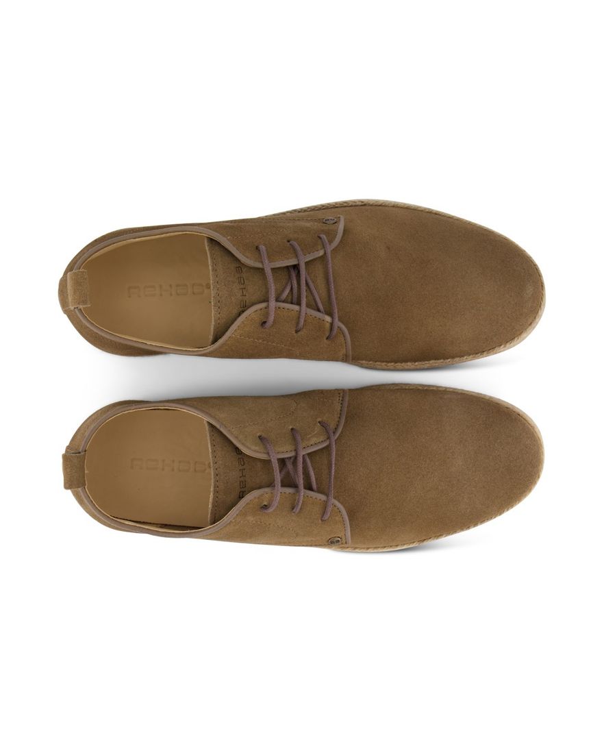 Rehab espadrilles veterschoenen bruin leer