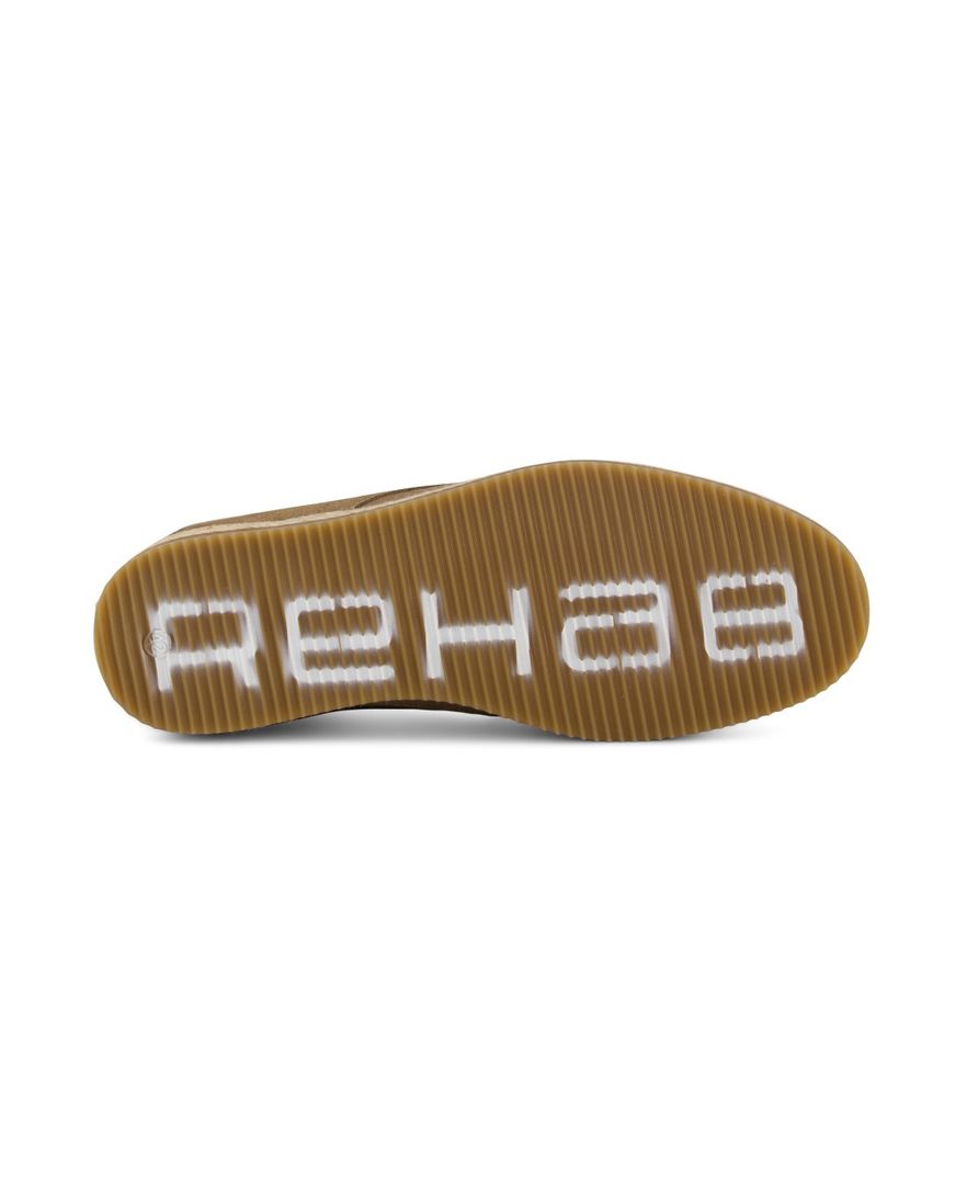 Rehab espadrilles veterschoenen bruin leer