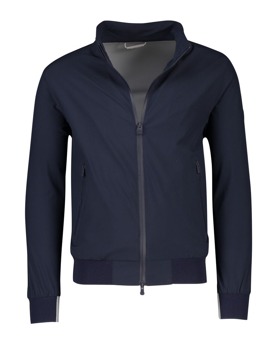 People of Shibuya zomerjas marineblauw effen rits normale fit