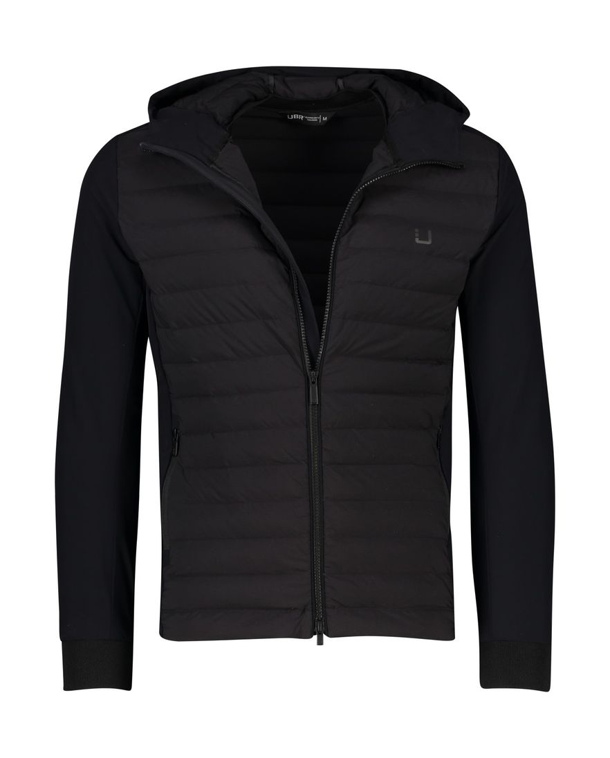 UBR zomerjas zwart effen rits normale fit met logo