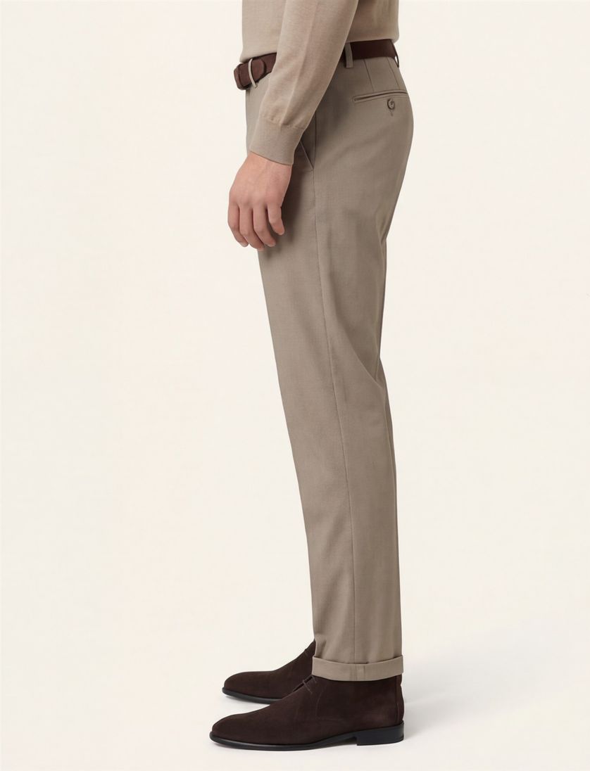 Eurex katoenen broek bruin effen katoen Joe