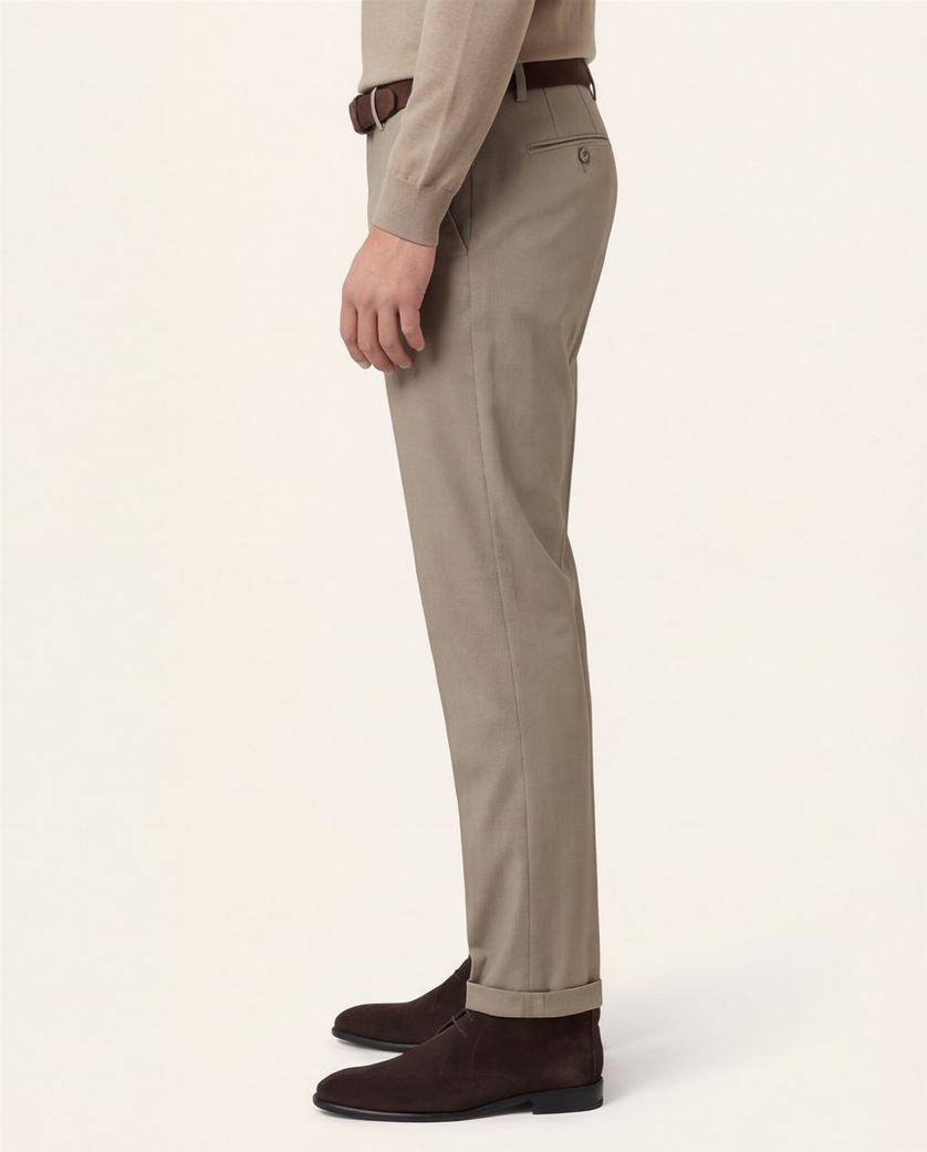 Eurex katoenen broek bruin effen katoen Joe