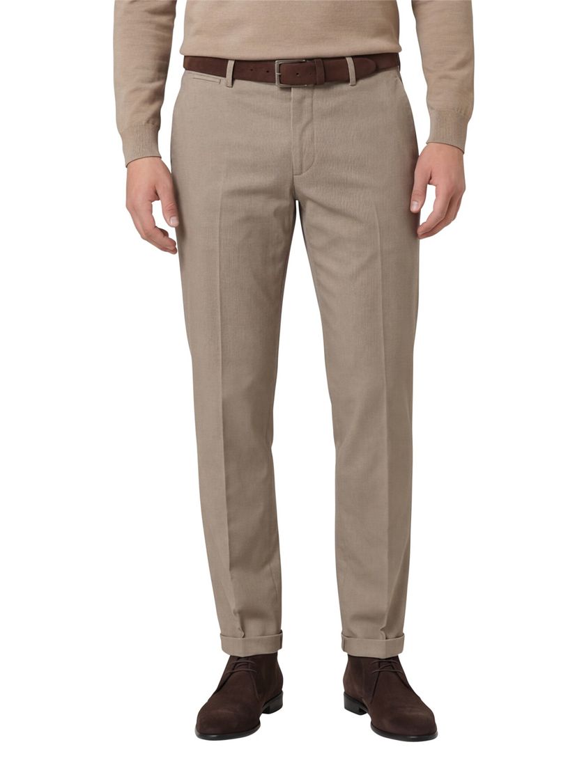 Eurex katoenen broek bruin effen katoen Joe