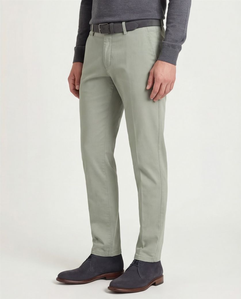 Eurex katoenen broek groen effen katoen