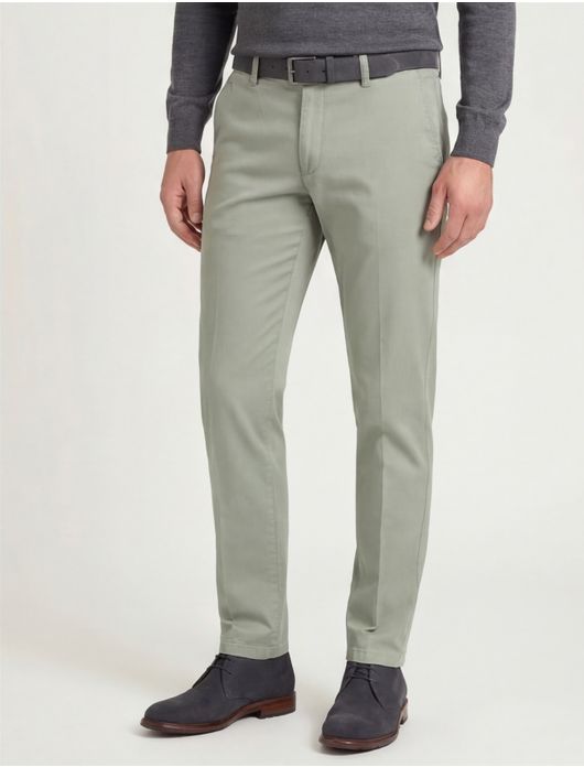 Eurex katoenen broek groen effen katoen