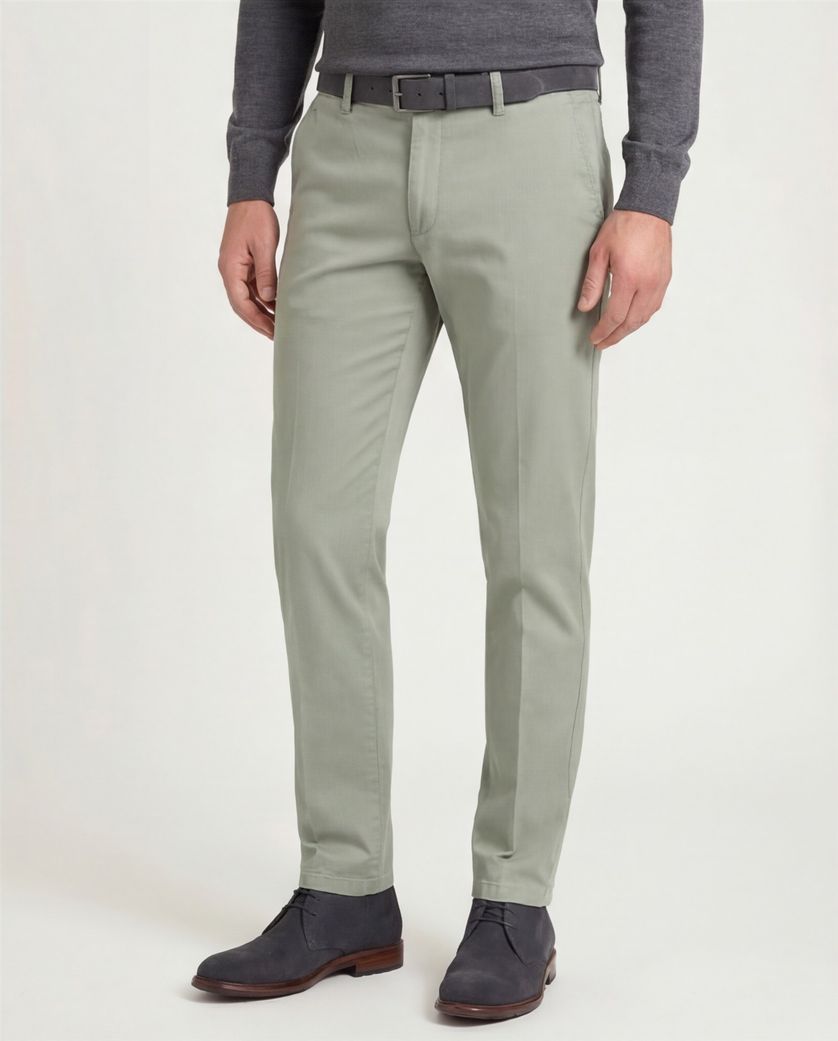 Eurex katoenen broek groen effen katoen