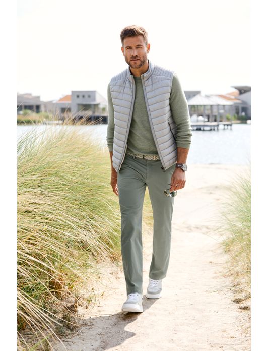 Eurex katoenen broek groen effen katoen