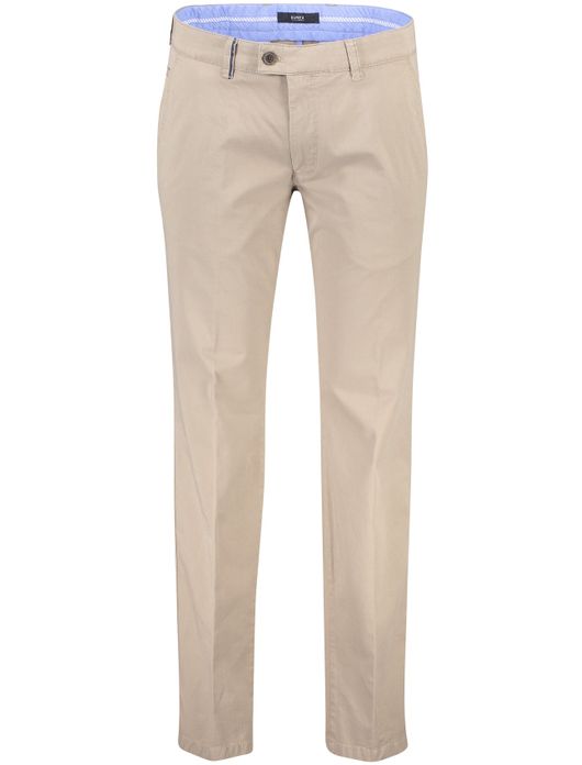 katoenen broek Eurex bruin effen katoen