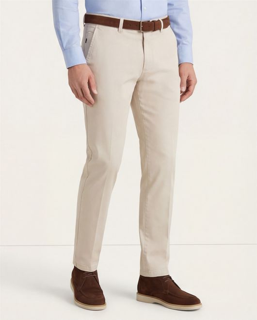 Eurex katoenen broek beige effen katoen