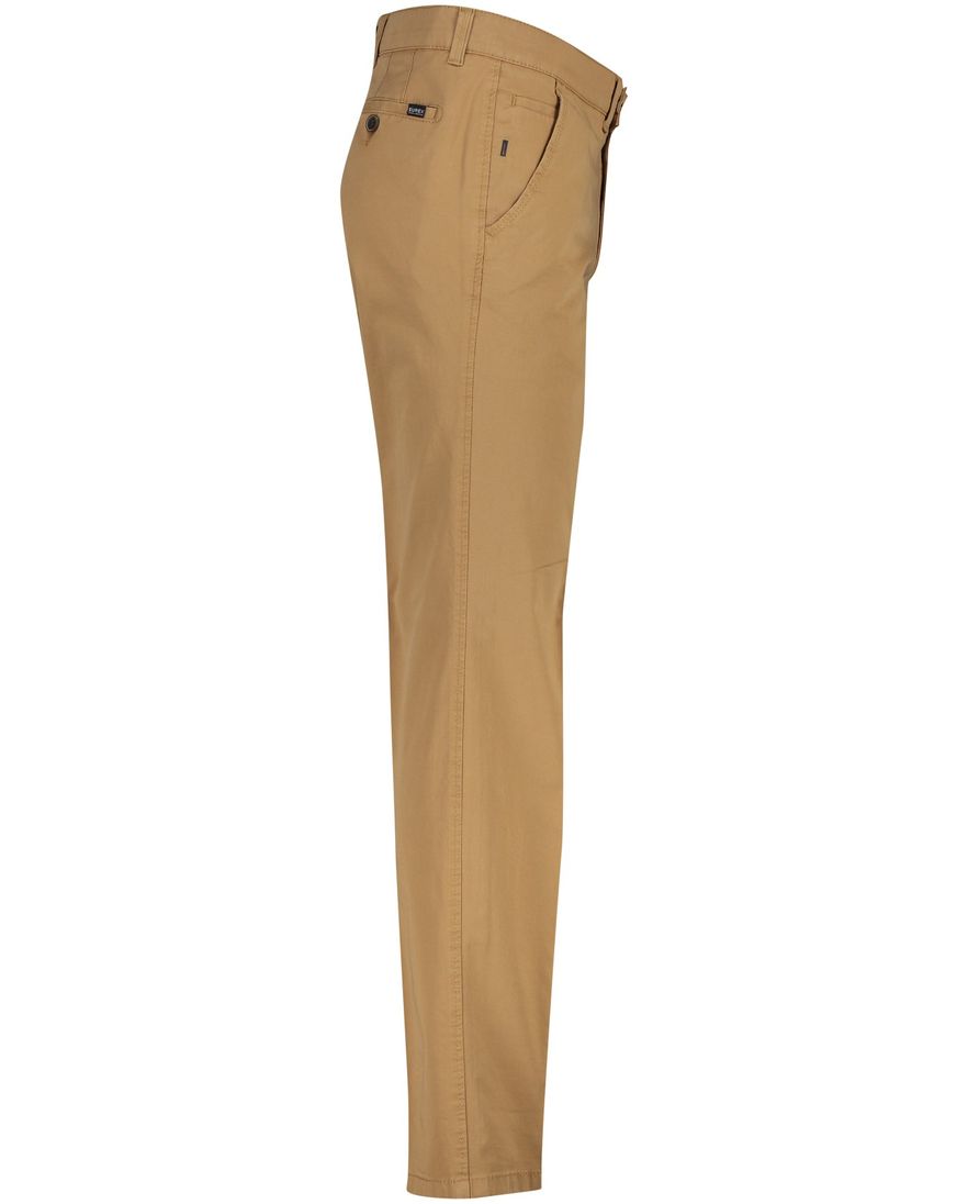 Eurex Jim broek bruin effen katoen wijde fit