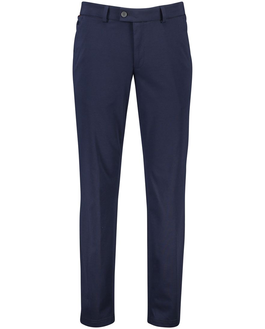 Eurex katoenen broek blauw effen met zakken