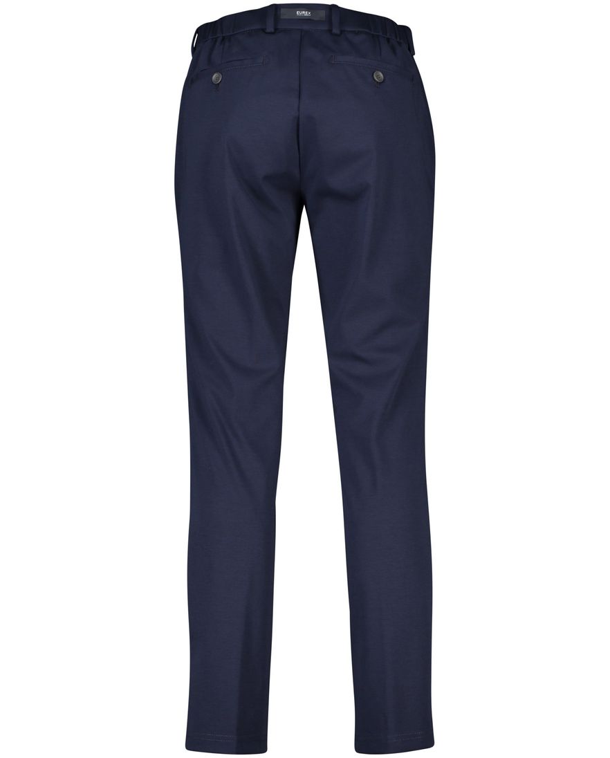 Eurex katoenen broek blauw effen met zakken