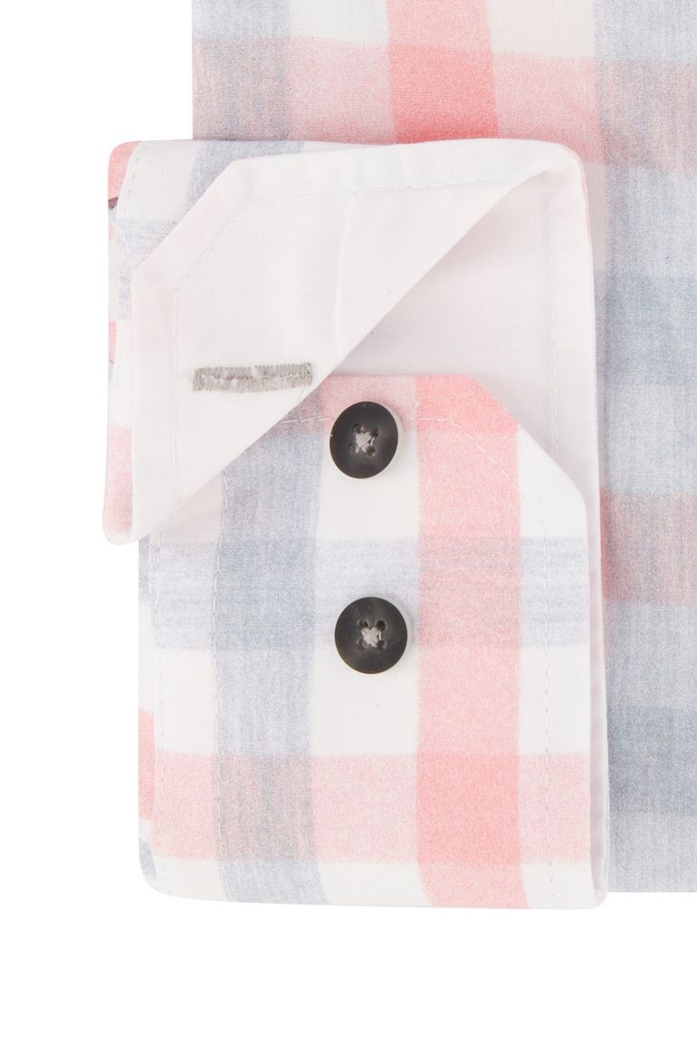 Portofino overhemd roze geruit