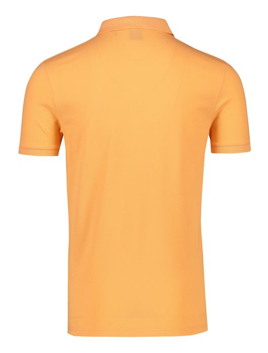 polo Hugo Boss oranje effen katoen slim fit