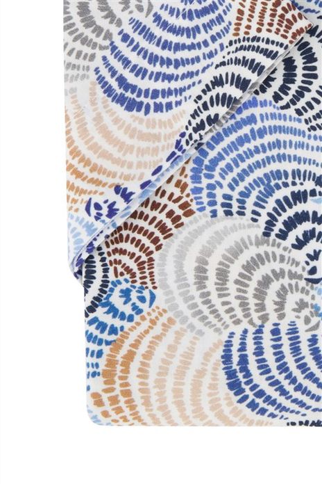 Portofino overhemd korte mouw regular fit blauw schelpen