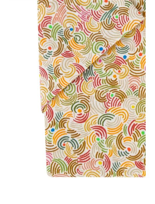 Portofino casual overhemd korte mouw regular fit groen geprint katoen