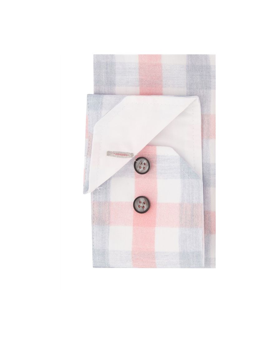 Portofino overhemd ruit roze katoen