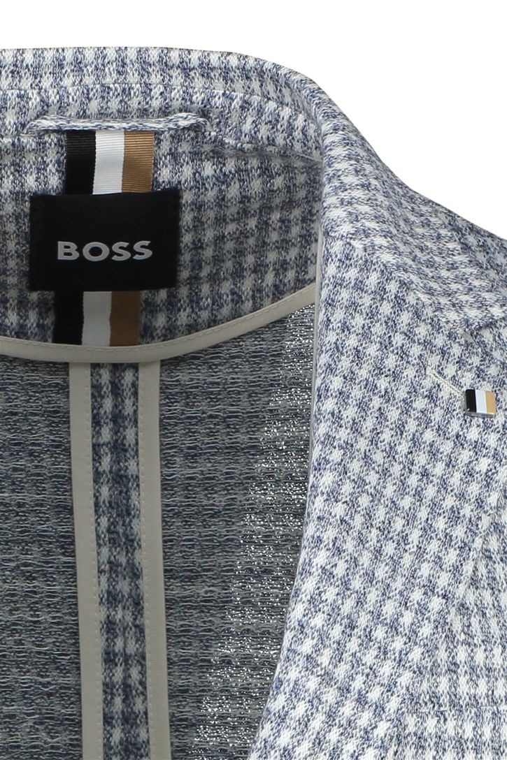 Hugo Boss tussenjas lichtblauw normale fit ruit