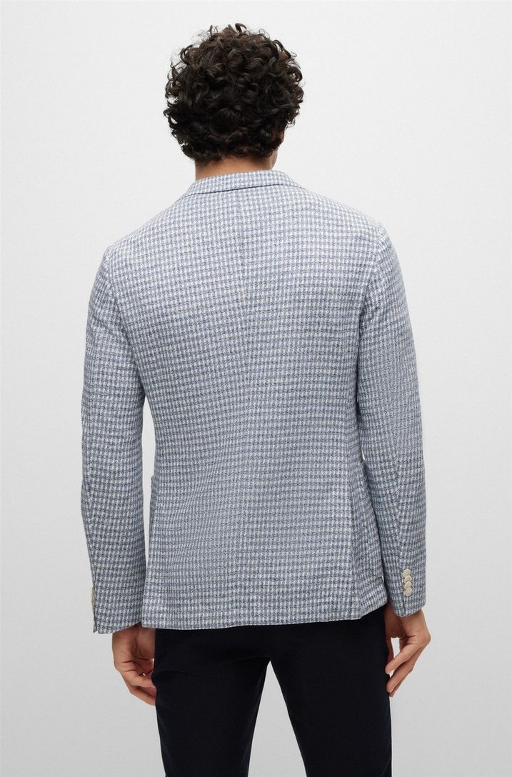 Hugo Boss tussenjas lichtblauw normale fit ruit