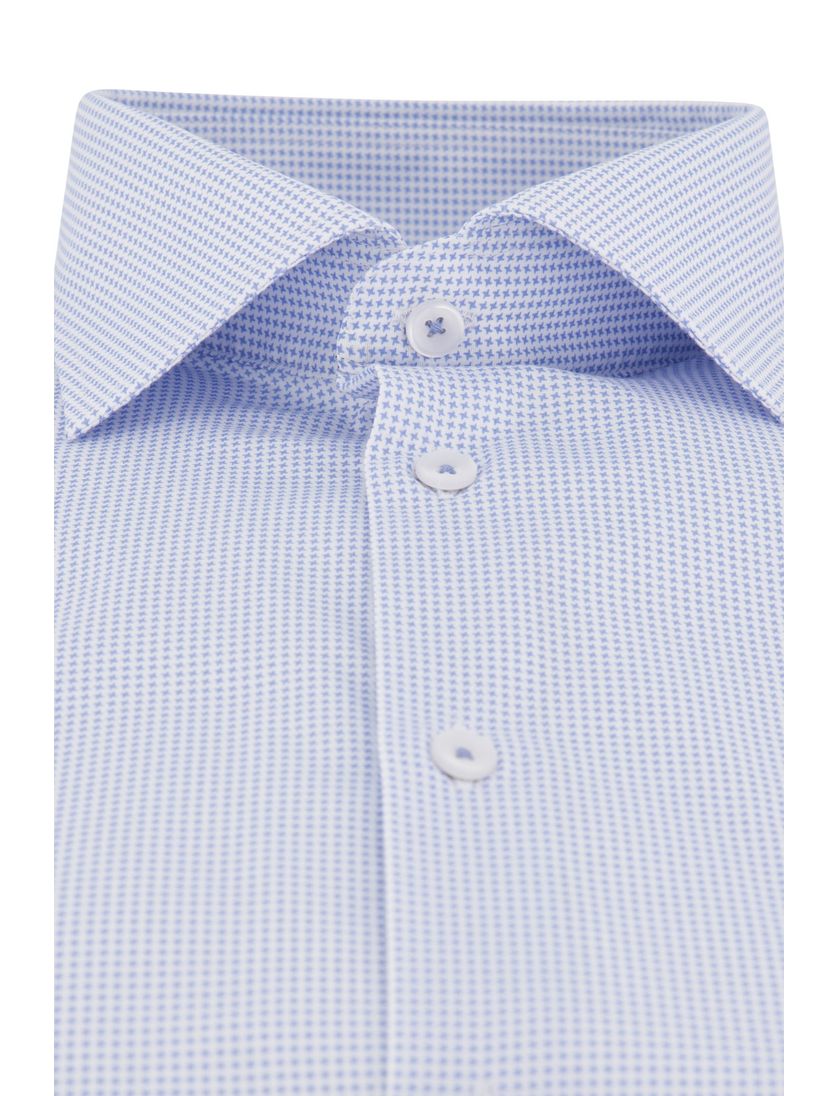 Geprint Ledub overhemd Modern Fit lichtblauw