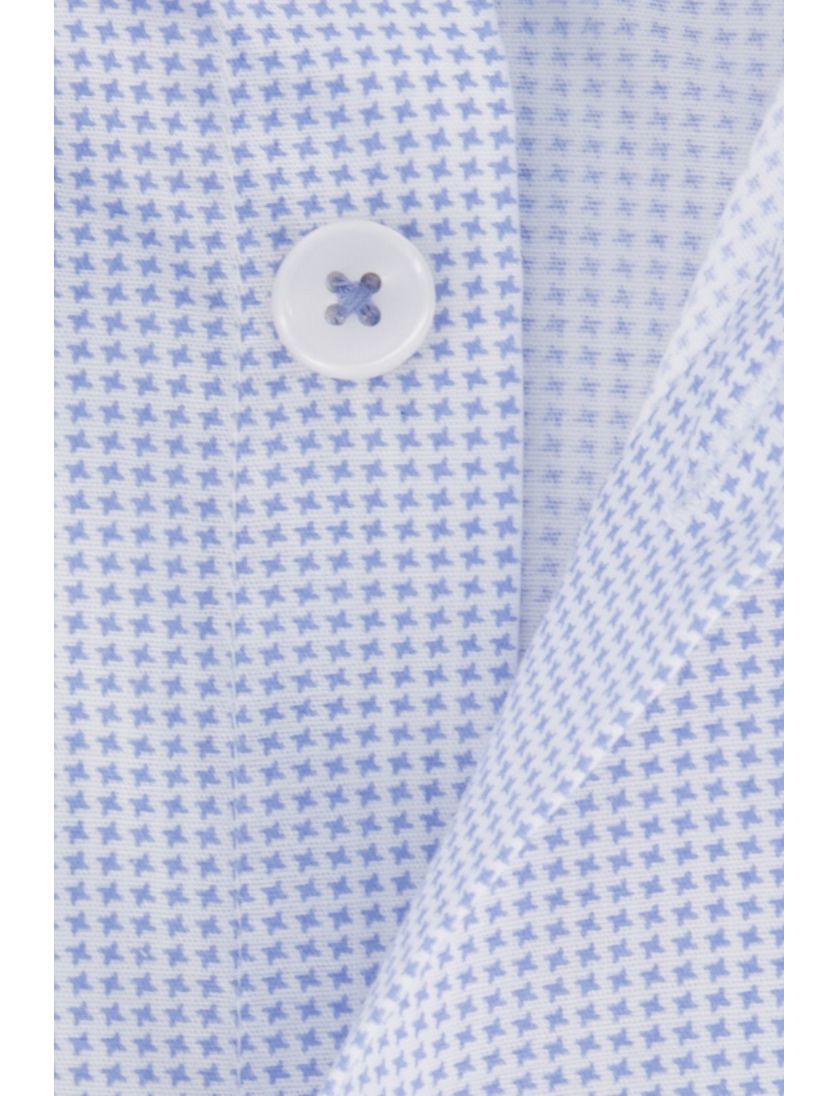 Geprint Ledub overhemd Modern Fit lichtblauw