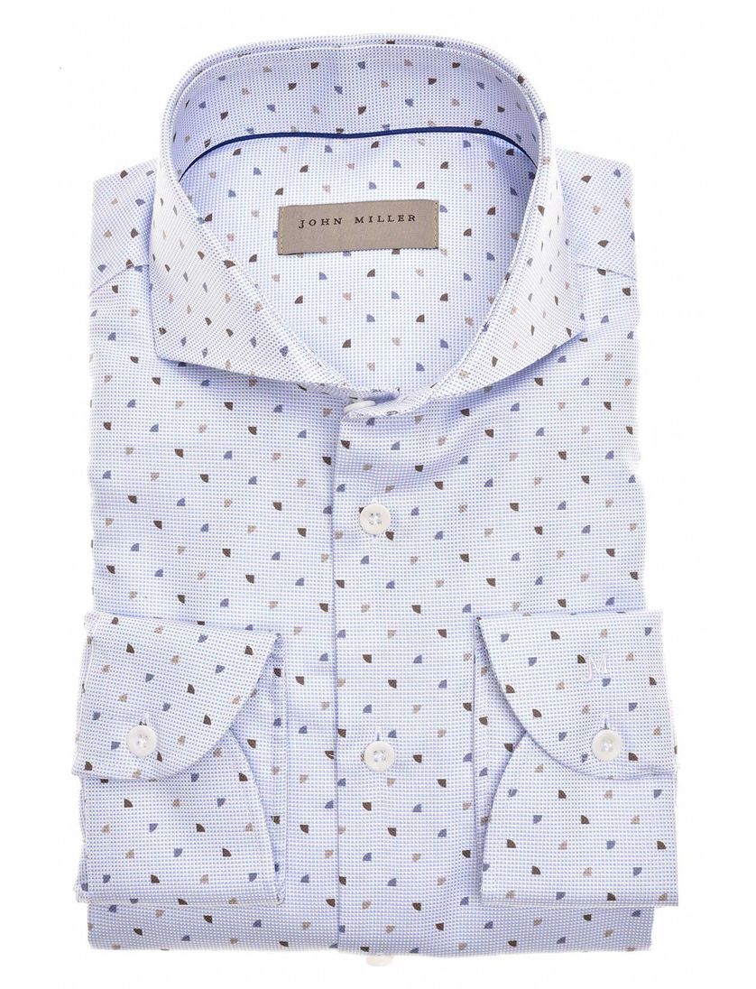 Business overhemd John Miller lichtblauw geprint katoen Slim Fit