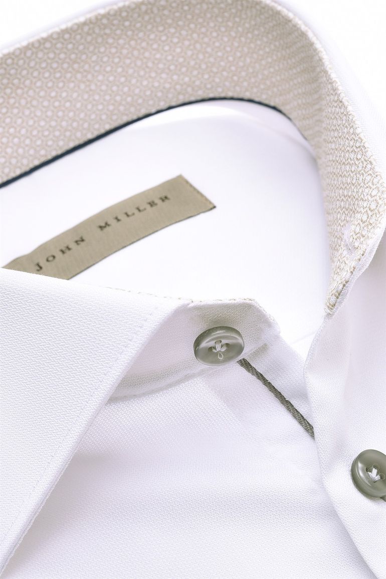 business overhemd John Miller wit effen katoen slim fit