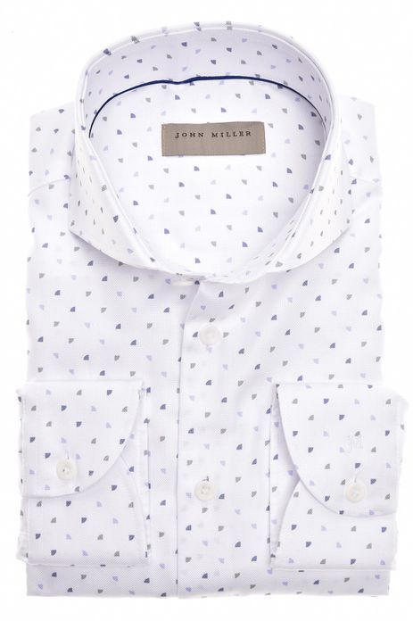 John Miller business overhemd wit geprint katoen