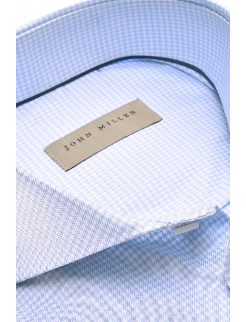 Business overhemd John Miller lichtblauw geruit katoen