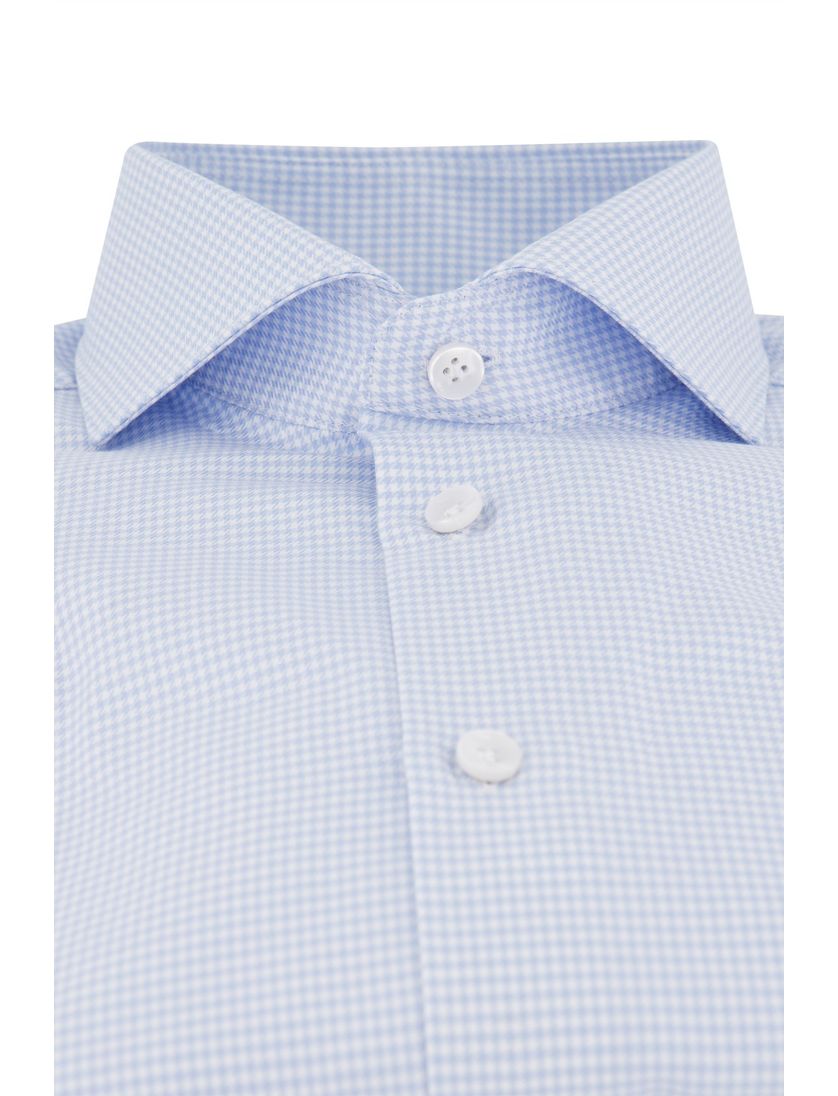 Business overhemd John Miller lichtblauw geruit katoen
