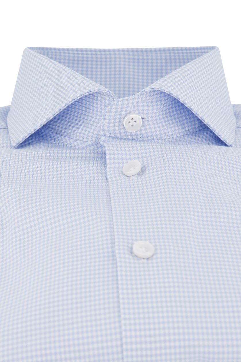 Business overhemd John Miller lichtblauw geruit katoen