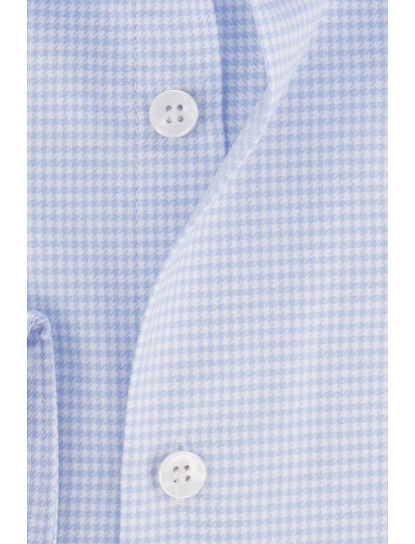 Business overhemd John Miller lichtblauw geruit katoen