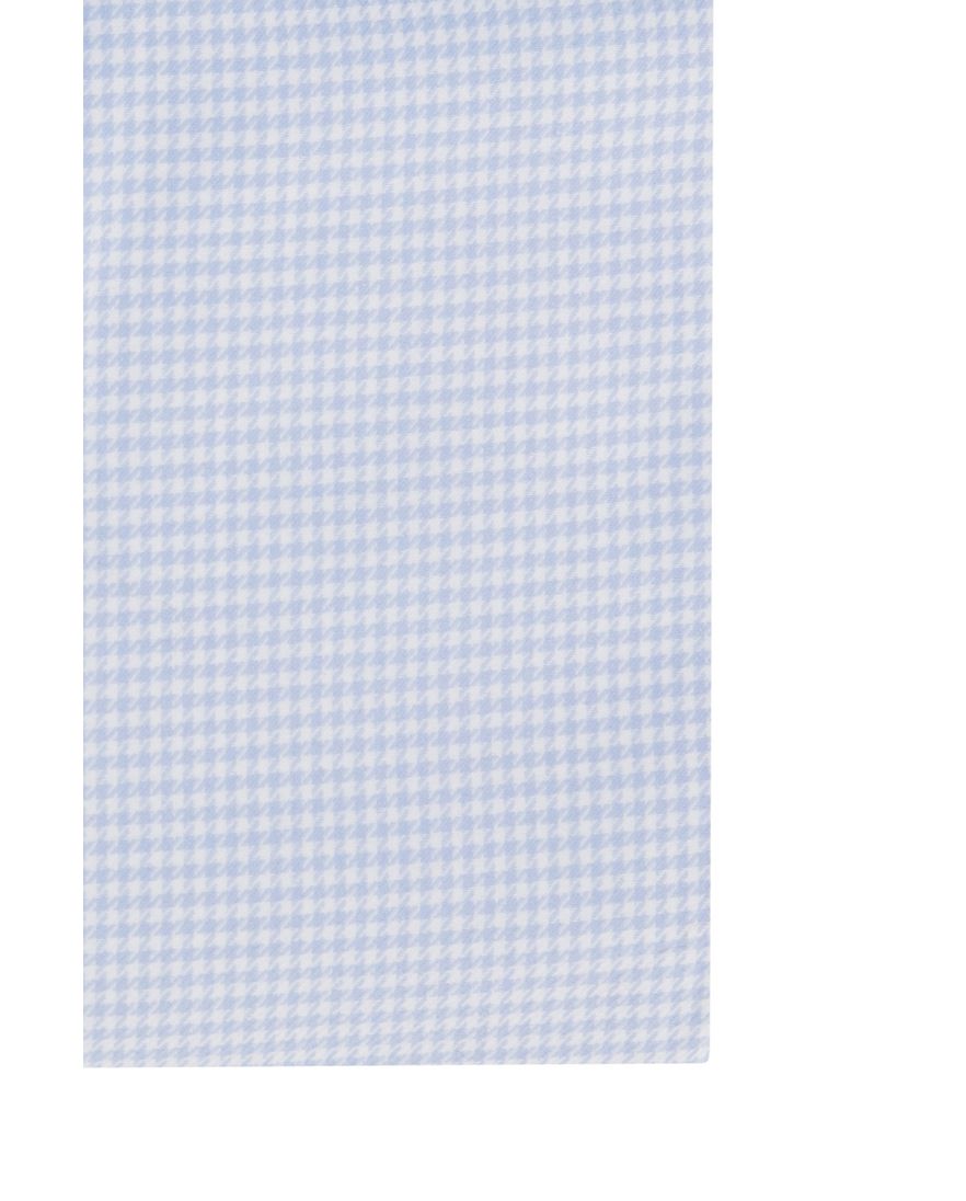 John Miller business overhemd lichtblauw geruit katoen