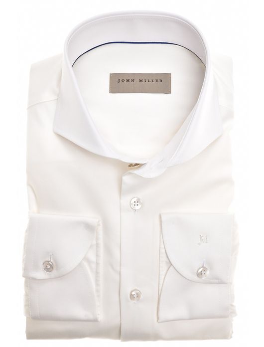 John Miller business overhemd Tailored Fit New normale fit wit effen