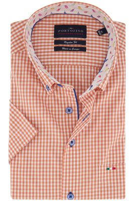Portofino Portofino overhemd korte mouw regular fit oranje