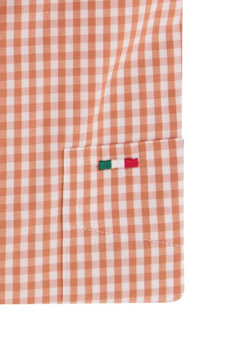 Portofino overhemd korte mouw regular fit oranje