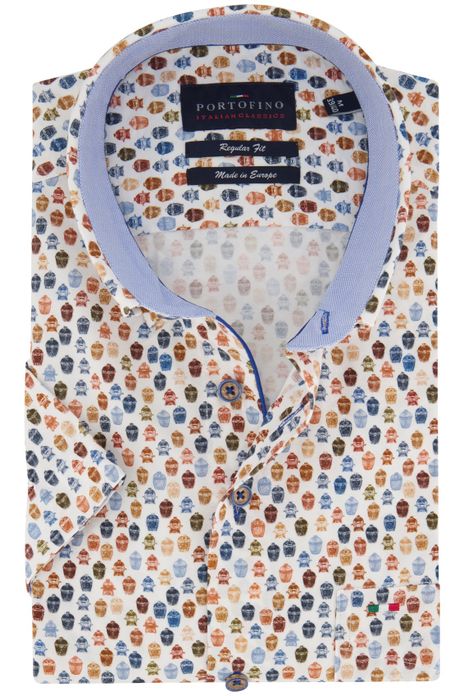 Portofino overhemd korte mouw regular fit multicolor