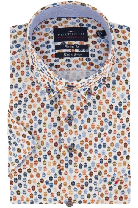 Portofino overhemd korte mouw regular fit multicolor