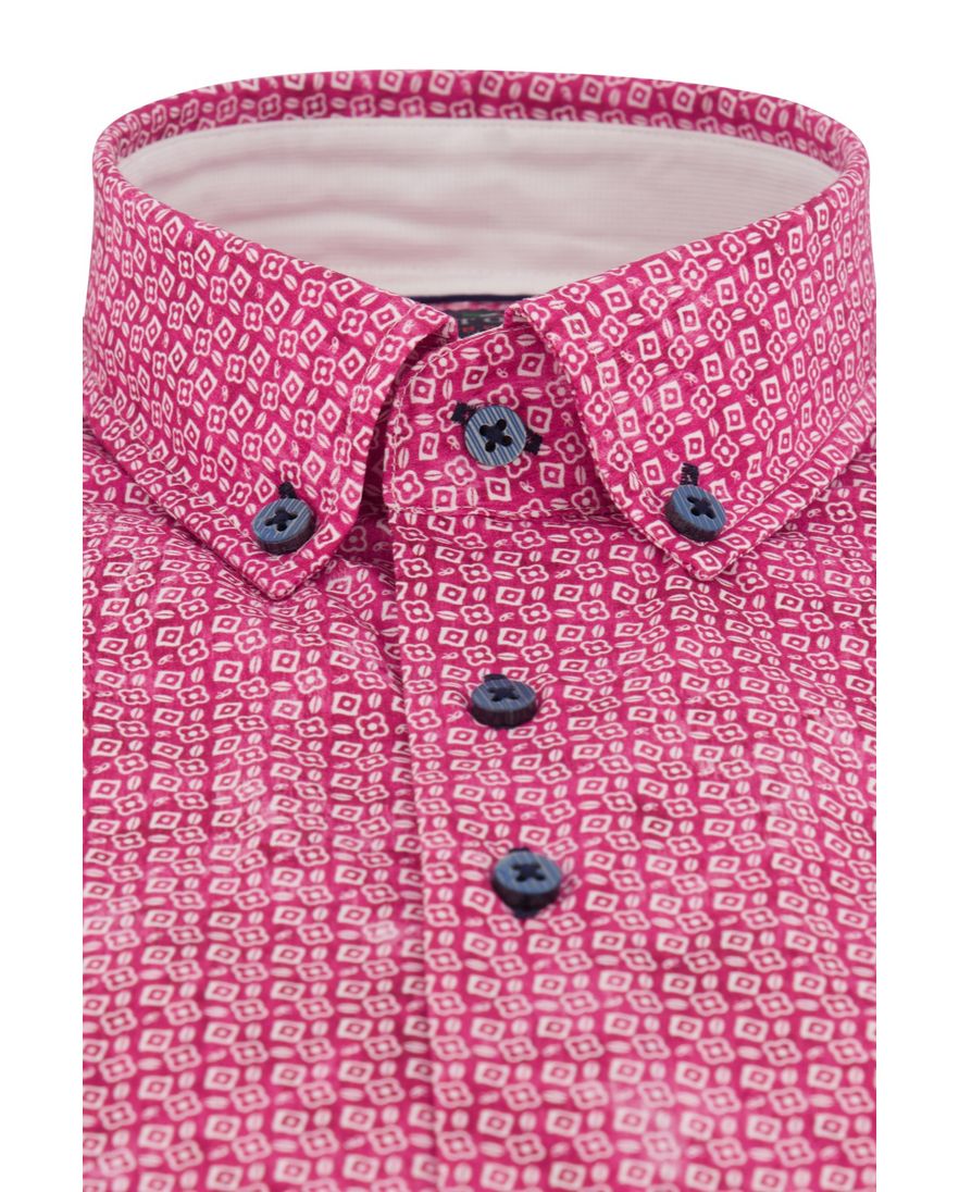 Portofino casual overhemd katoen korte mouw