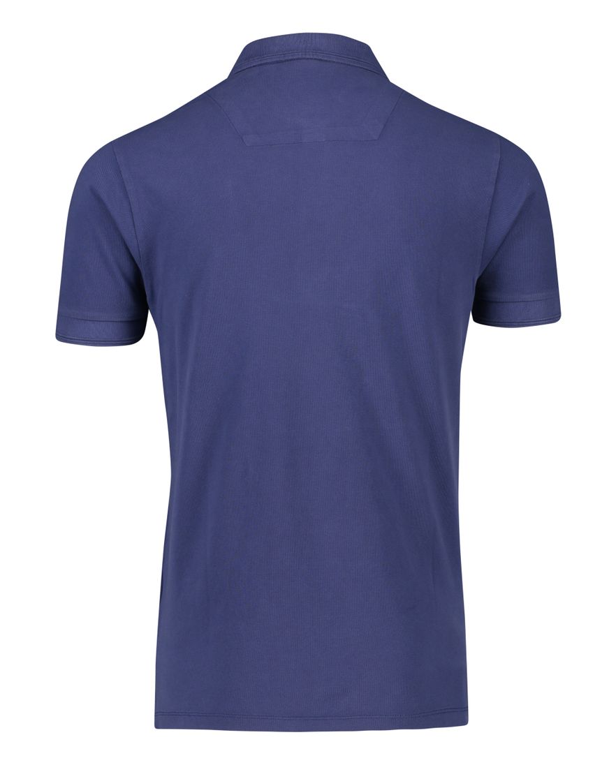 Replay poloshirt korte mouw normale fit donkerblauw effen katoen