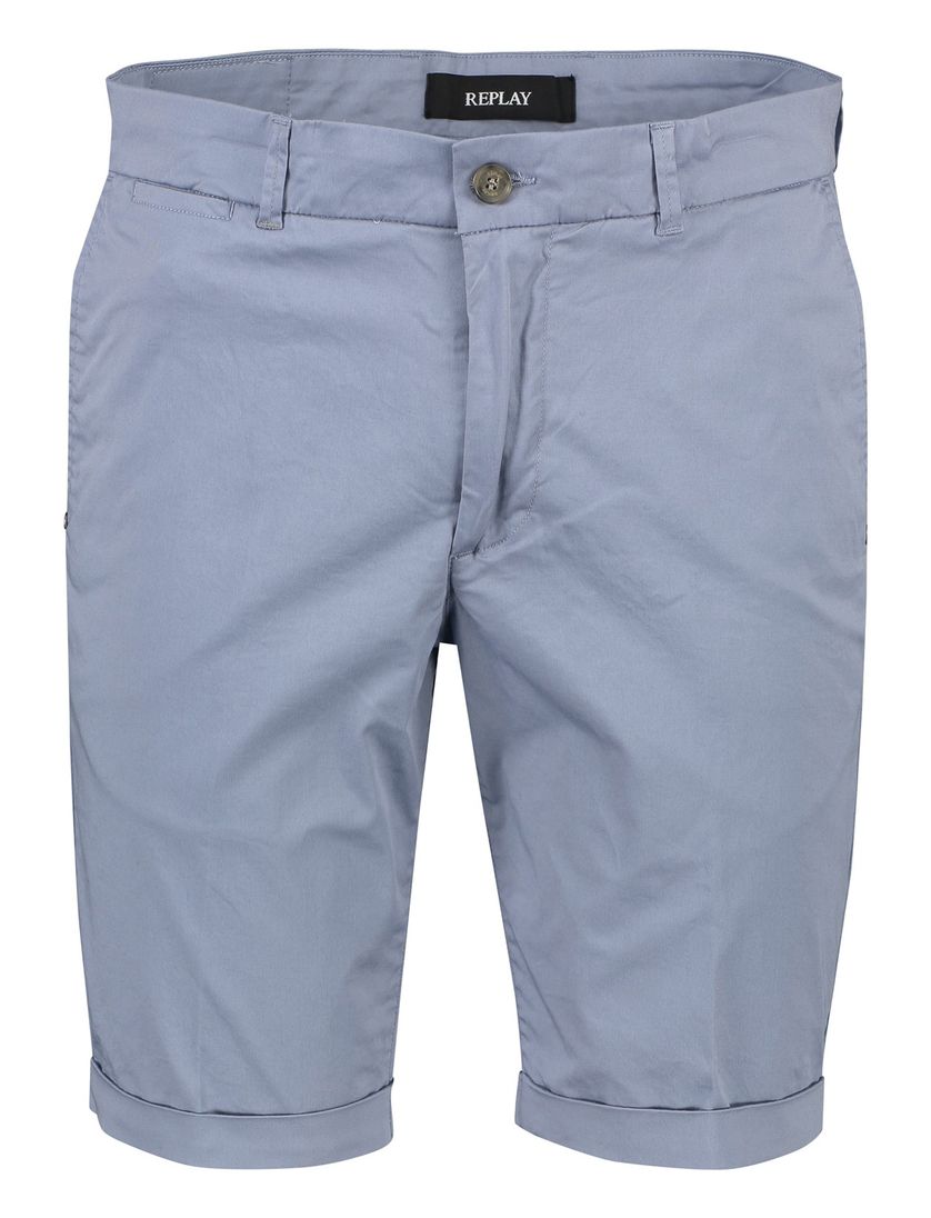 Replay korte broek lichtblauw bermuda katoen