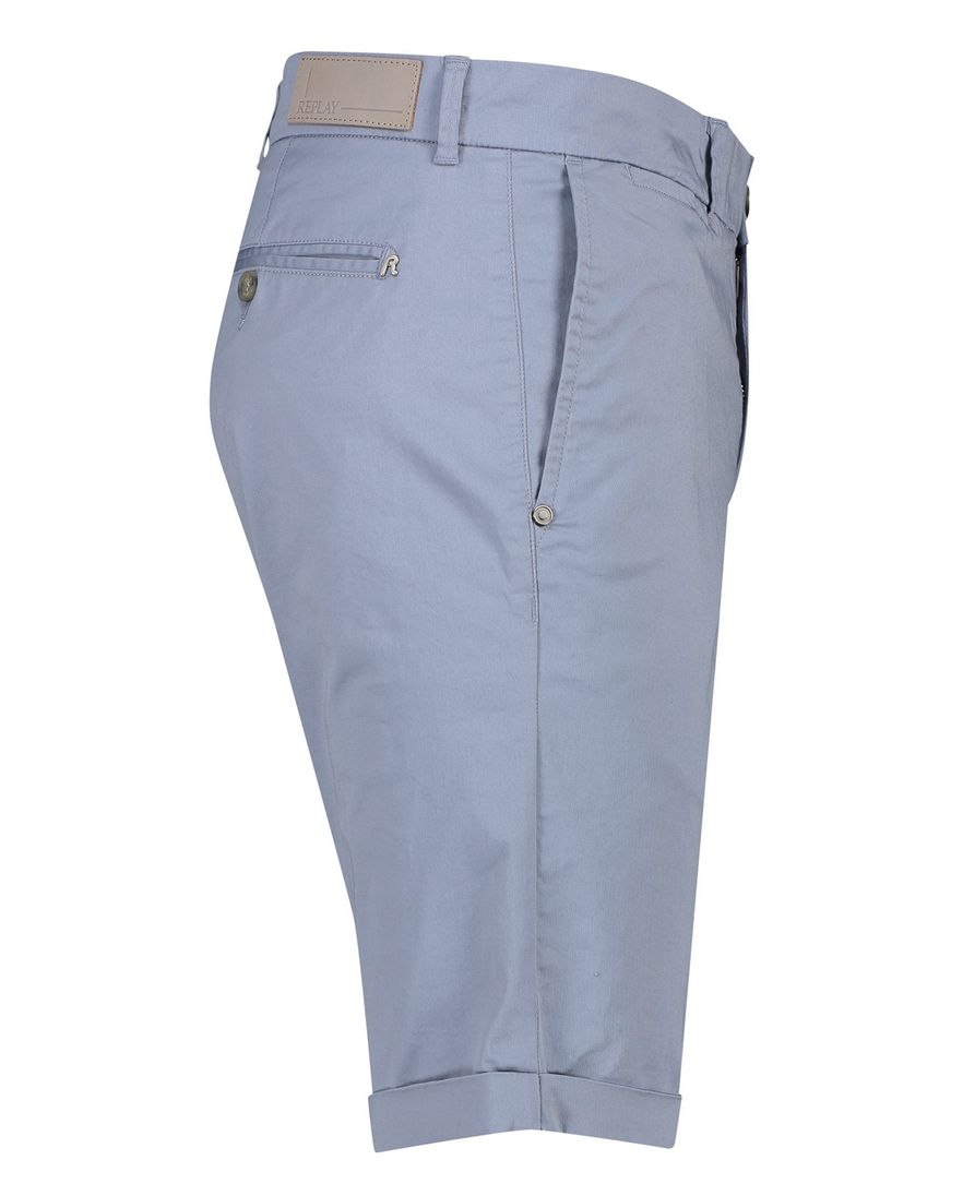 Replay korte broek lichtblauw katoen bermuda