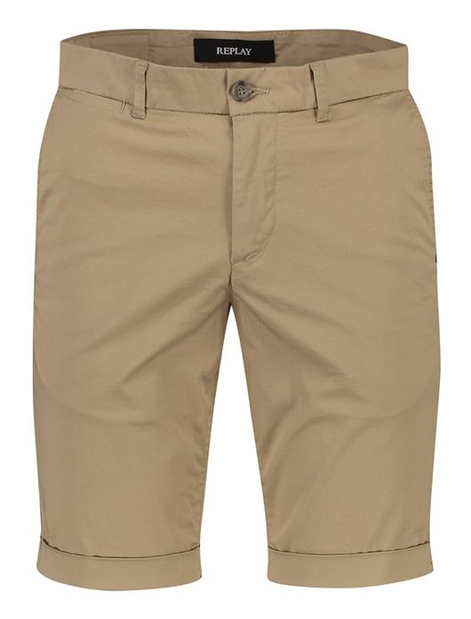 Replay bermuda omslag knoopsluiting bruin