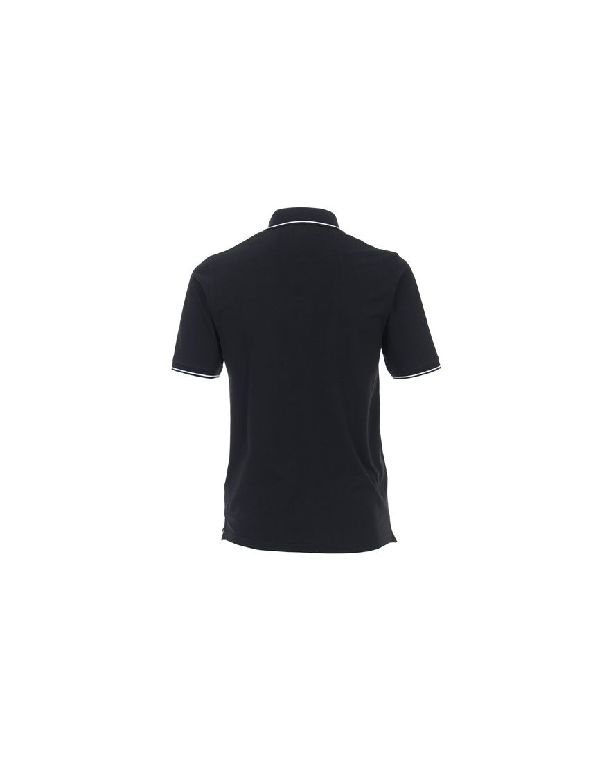 Donkerblauwe Casa Moda polo normale fit geprint katoen