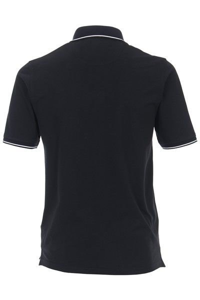 Donkerblauwe Casa Moda polo normale fit geprint katoen