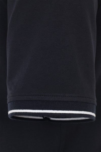 Donkerblauwe Casa Moda polo normale fit geprint katoen