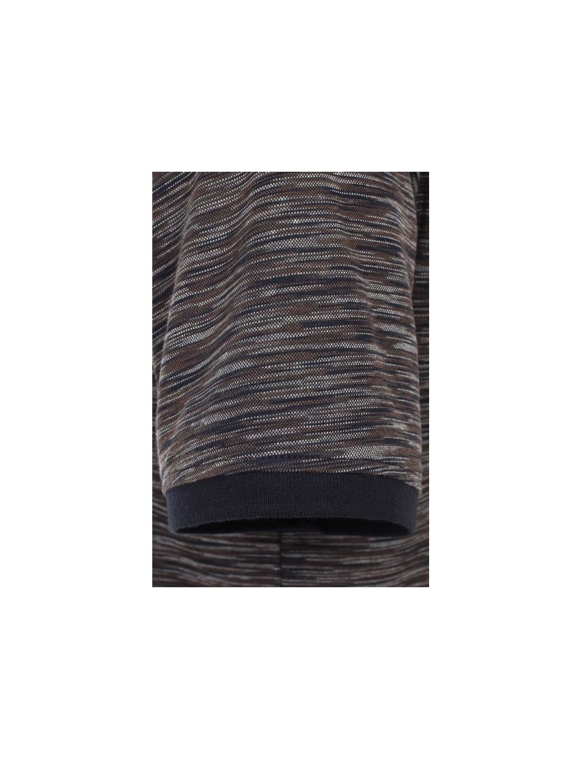 Polo Casa Moda bruin geprint normale fit