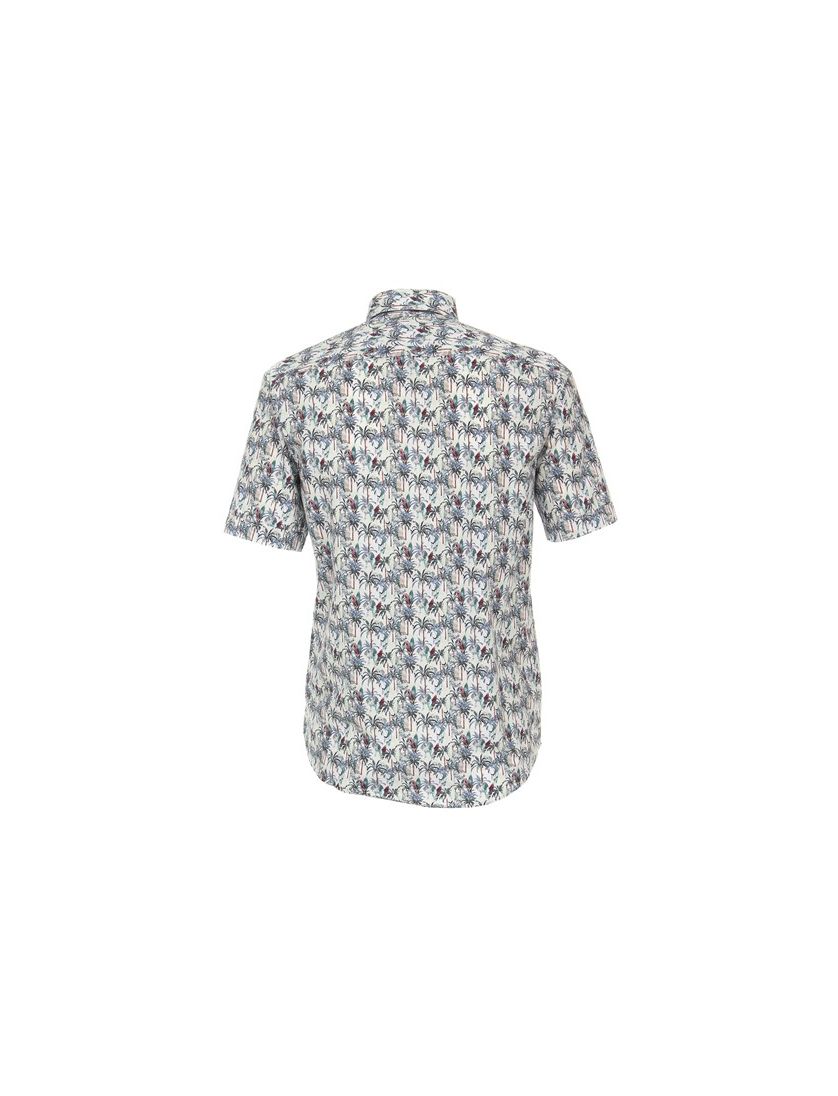Casa Moda overhemd korte mouw wit geprint katoen normale fit