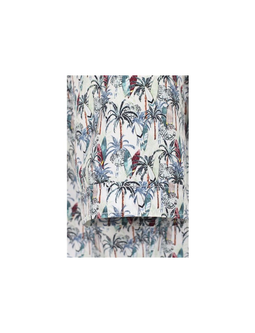 Casa Moda overhemd korte mouw wit geprint katoen normale fit