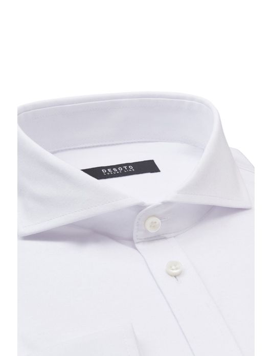 business overhemd Desoto wit effen katoen slim fit